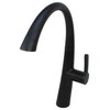 Euro Style Arc Design Pull Out Sprayer Solid Brass Kitchen Faucet, Matte Black