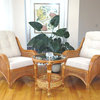 Jam Natural Rattan Wicker Handmade Chair Colonial color, Cream Cushion