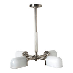 R.W. Atlas Ceiling Mounted Four Light Pendant with Glass Shade - Pendant Lighting