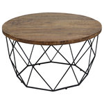 Kosas Home - Chester Round Coffee Table by Kosas Home - Hone your space's urban aesthetic with some help from the Chester Round Coffee Table. This unique piece adds sharp style to your design with its geometric base, as well as touch of ruggedness with its mango wood top. Whether featured in the center of your downtown studio or included in your modern mountain lodge, the Chester Round looks right at home.