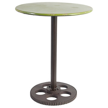 Metal Round Table Gear Design, Green