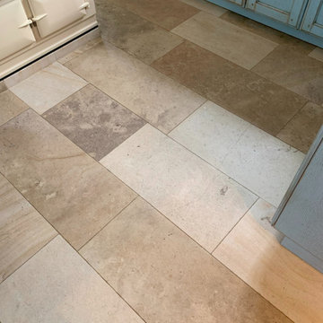 Multiple Travertine Tiled Floors Renovated in Maidstone