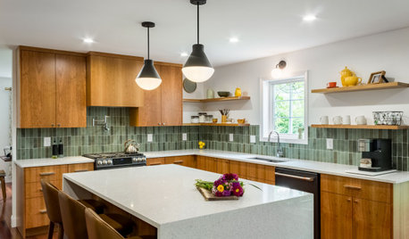 Kitchen of the Week: Rich Wood and Green Bring Midcentury Style