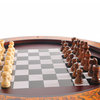 16.5" X 16.5" X 22"Walnut Globe With Chess Holder