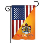 Breeze Decor - US Dutch Friendship Flags of the World, Everyday Garden Flag - US Friendship Garden Flag