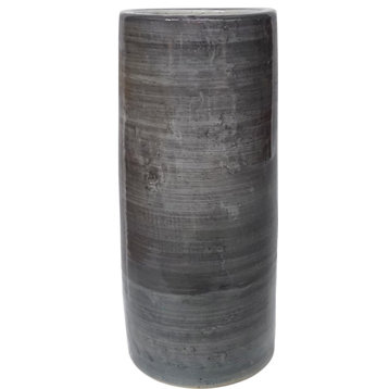 Umbrella Vase Stand Misty Gray Porcelain Handmade Hand-Cr
