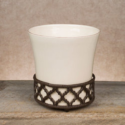 Ogee-G Ceramic Wastebasket - Bath Products