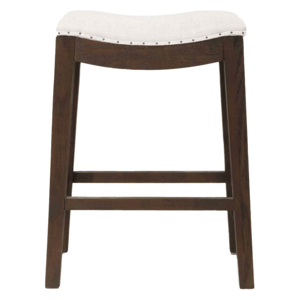 Harper Counter Stool, Bisque French Linen, Rustic Java