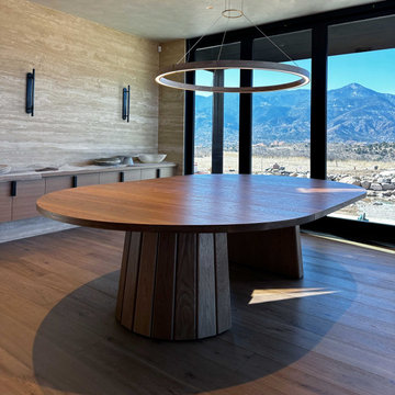 White Oak Extension Dining Table w/ Steel Substructure - Colorado Mountain Home