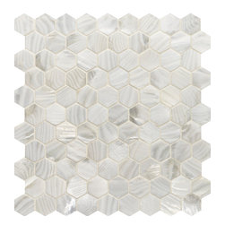 Rivershell White Polished Shell Hexagon - Wall & Floor Tiles