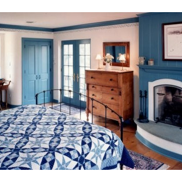 Master bedroom in the addition of the restored farmhouse
