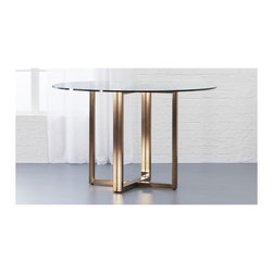 silverado brass 47" round dining table | CB2 - Dining Tables