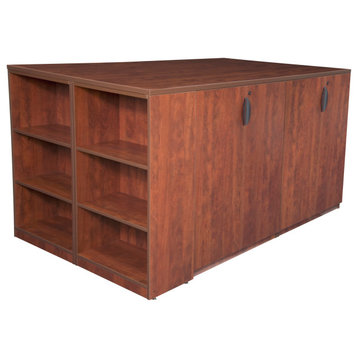Legacy Stand Up Storage Cabinet Quad with Bookcase End- Cherry