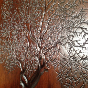 Door with Custom Tree Carving