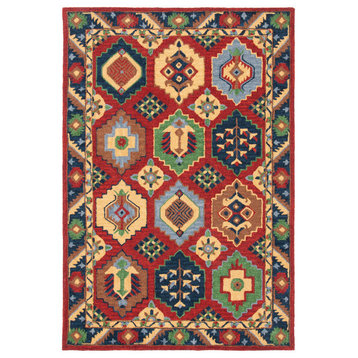 Safavieh Heritage Hg352Q Traditional Rug, Red and Gold, 4'0"x6'0"