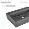 Lisse 16" Square Concrete Vessel Bathroom Sink, Dark Gray