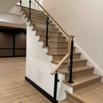 Project #132 | White Oak Staircase with Glass Balustrade
