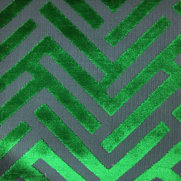 Ministry Cut Velvet Upholstery Fabric, Emerald