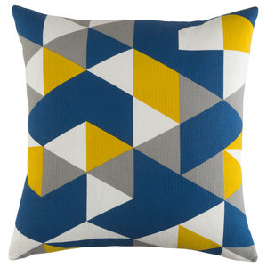 yellow blue gray throw pillows