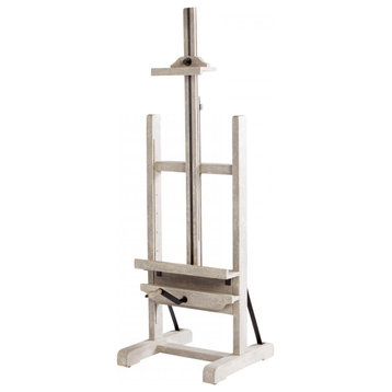 Reagen Easel, Weathered Grey, Iron and Birchwood, 23.75"W (9597 MDMKP)