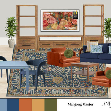 Mahjong Master | Bold, Colorful Formal Living Room