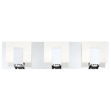 Transitional 3-Light LED Bathbar Frosted Acrylic - 5 x 20 inches - Vanity &