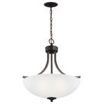 Sea Gull Lighting - Sea Gull Lighting 6616503-710 Geary - 3 Light Medium Pendant in Transitional Sty - Adaptability takes center stage with the Geary ColGeary 3 Light Medium Brushed Nickel SatinUL: Suitable for damp locations Energy Star Qualified: n/a ADA Certified: n/a  *Number of Lights: 3-*Wattage:100w Incandescent bulb(s) *Bulb Included:No *Bulb Type:A19 Medium Base *Finish Type:Bronze