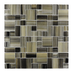 GBM Manufacturing - Handicraft II 12"x12" Glass Magic Mosaic Tile,Black Sea - Mosaic Tile