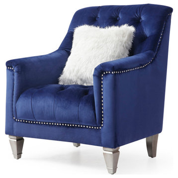 Dania Blue Upholstered Accent Chair