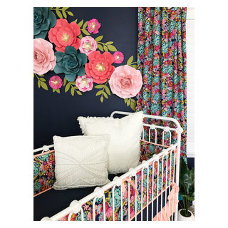 Jocelyn's Navy Boho Paper Wall Flowers - Eclectic - Nursery - Austin ...