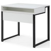 Loft Lyfe Edie Desk, Open Front Storage, White/Black 31.5Lx23.6Wx30H