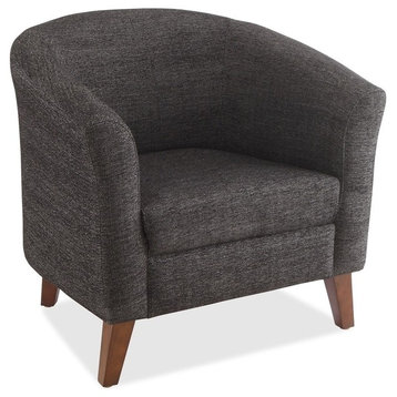 Lorell Fabric Club Armchair, Fabric Black Seat, Fabric Back, 31.5" X 28.8"