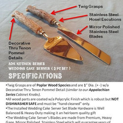 ADK Gift Series, Handmad, Rustic, Twig Handled Heirloom Wedding Cake Server - Kitchen Tools And Gadgets