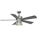 Progress Lighting - Midvale 5-Blade 56" AC Motor 2-Light Coastal Ceiling Fan, Galvanized - Offer a nostalgic appeal with the Midvale Collection 5-Blade Galvanized 56-Inch AC Motor Coastal Ceiling Fan.