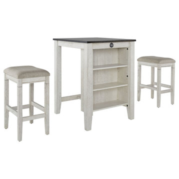 Tapas 3 Pack, Counter Table and 2 Stools, Antique White