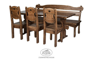Столы и стулья под старину - авторская мебель из натурального дерева