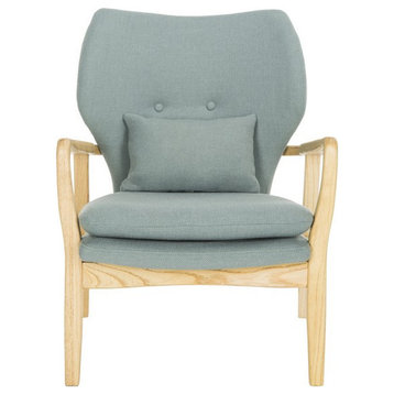 Carlie Arm Chair, Blue/Natural
