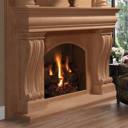 Adare Stone Fireplace Mantel - Indoor Fireplaces