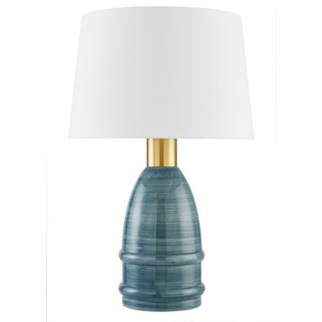 Tenley One Light Table Lamp in Aged Brass/Ceramic Inchyra Blue