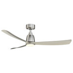 Fanimation - Kute, 52" Brushed Nickel With Brushed Nickel Blades - Kute is an understatement when it comes to this Fanimation ceiling fan.  Kute is available in a 44 or 52 inch sweep with multiple finish options.  This ceiling fan is Damp rated for use inside or out and includes a handheld remote control.  The optional LED light kit and smart home compatibility make this the perfect option for any home.  fanSync WiFi receiver for smart home connectivity sold separately.