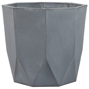 Serene Spaces Living Gray Pebble Poly Resin Planter Pot, in 3 Sizes, Small