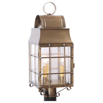 Washington Post Lantern, Antiqued Solid Brass