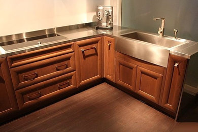 Example of a minimalist kitchen design in Vancouver