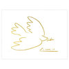 Canvas, Pablo Picasso Dove of Peace Imitation in Gold by Kelissa Semple, 24"x18"