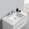 Fresca Tuscany 36" Gloss White Wall Hung Cabinet With Integrated Sink