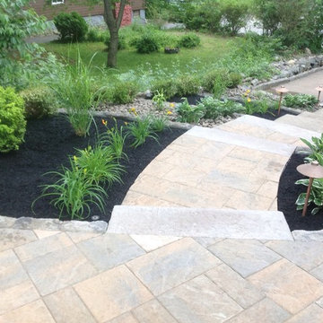 Terraced Yard with Landscape Lighting