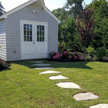 Blue stone stepping stone walkway Long Island
