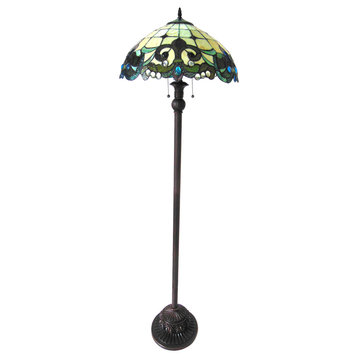 Dulce 2-Light Victorian Floor Lamp 18" Shade