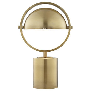 Pacific Coast Drome 17" All Metal Table Lamp, Brushed Antique Brass