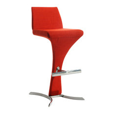 Orange Bar Stools and Counter Stools | Houzz - VIG Furniture - Modrest Ascella Modern Fabric Bar Stool, Orange - Bar Stools  And Counter